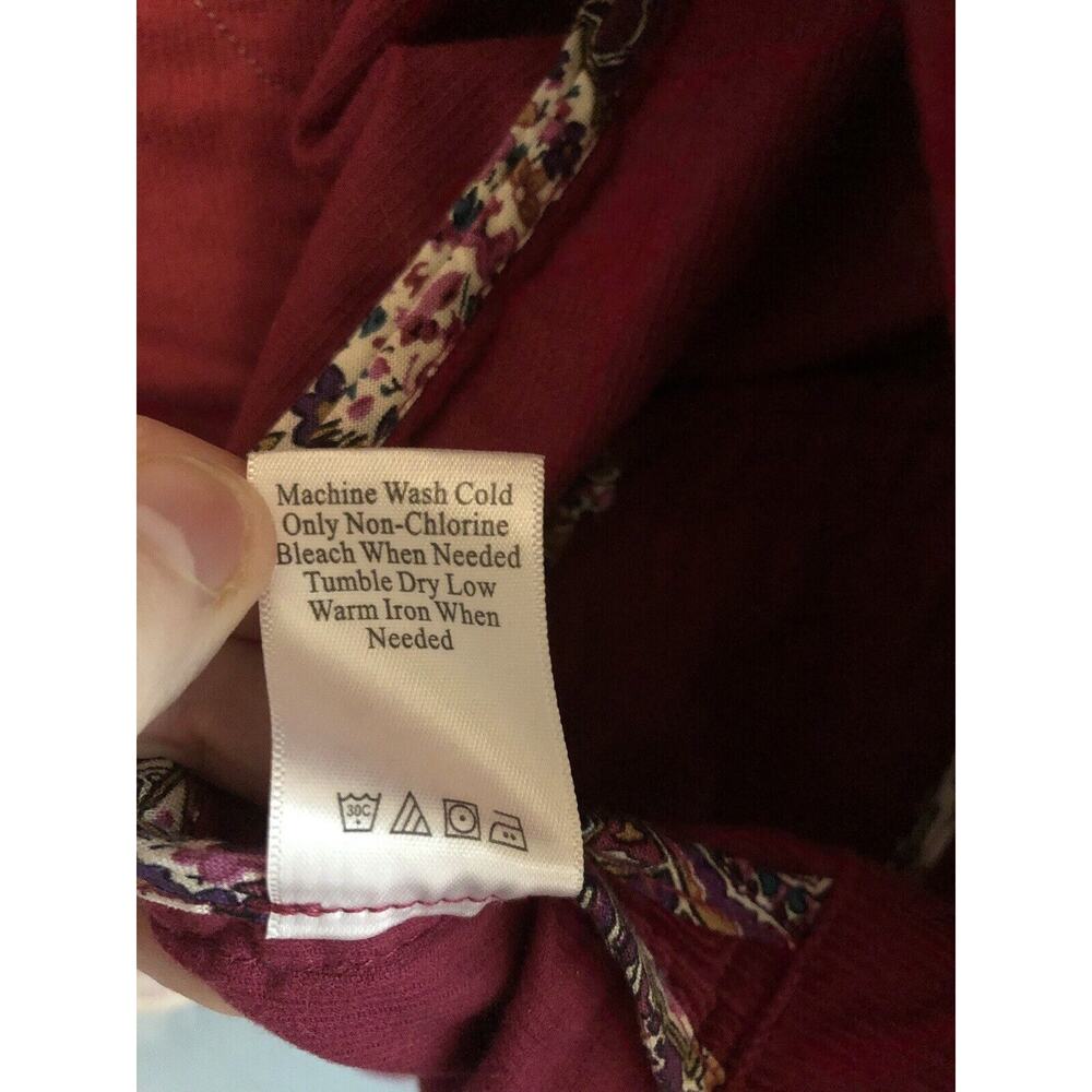 Vintage Coldwater Creek Womens Blazer 12 Maroon Boho Embroidered Button Up Artsy - Picture 5 of 14